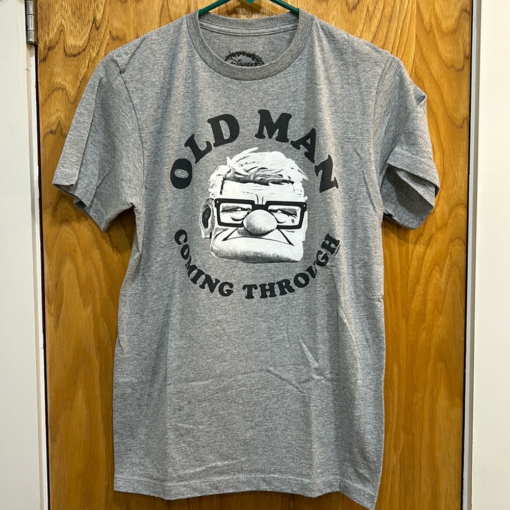 Disney Pixar Up “Old Man Coming Through” Graphic T-Shirt Gray Size Small